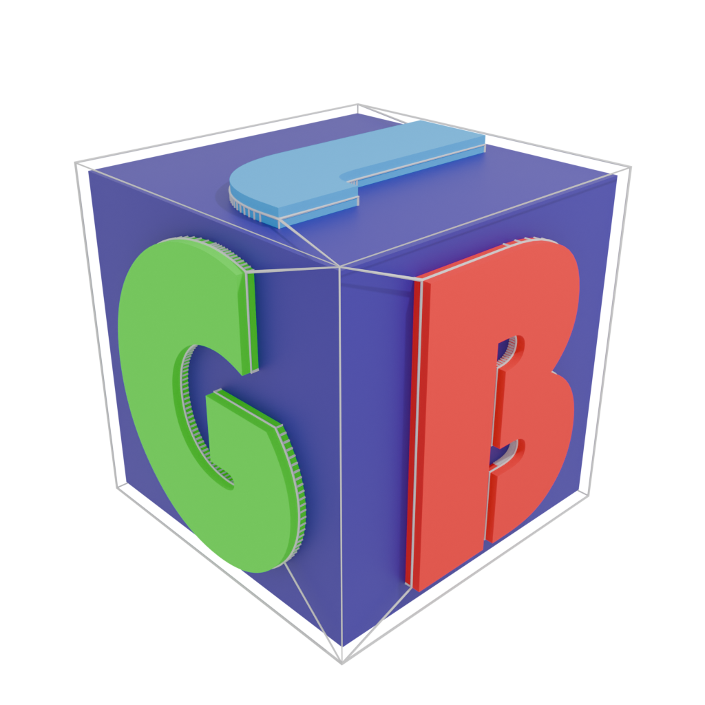 GLB Logo - 3D cube with colorful sides