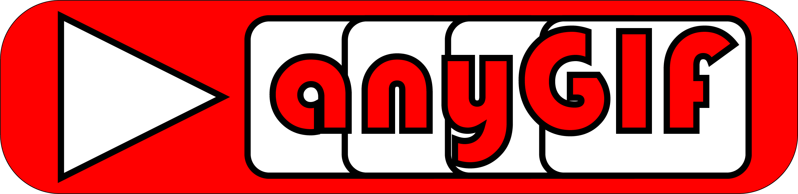 anyGIF logo - red banner with play button and text